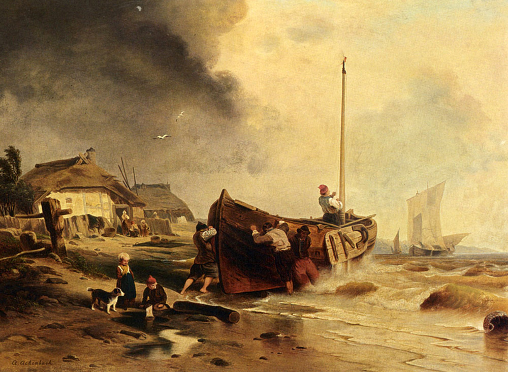 a fishing boat on the beach